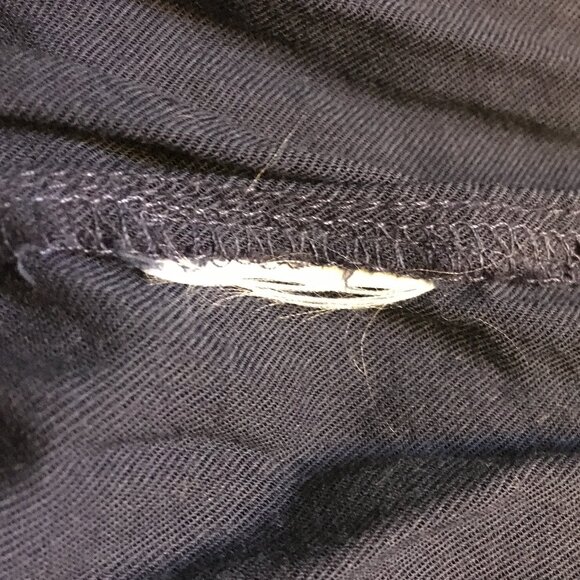 Dark Navy Blue Banded Tie Up Collar Bohemian Tunic Shirt - Picture 8 of 12